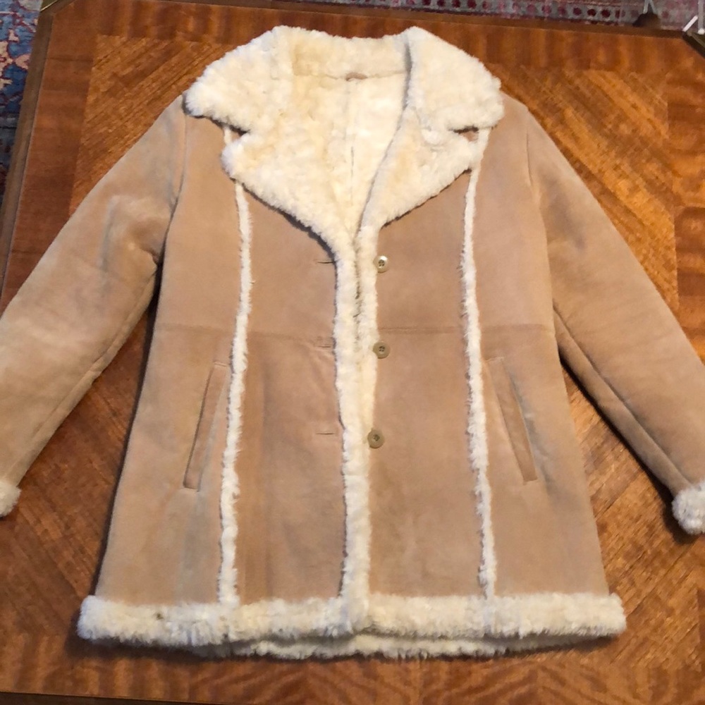 Genuine Leather Faux Fur Lined Coat